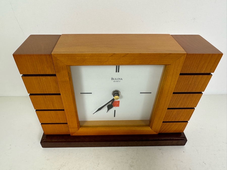 Bulova Frank Lloyd Wright Design Mantle Clock With Box