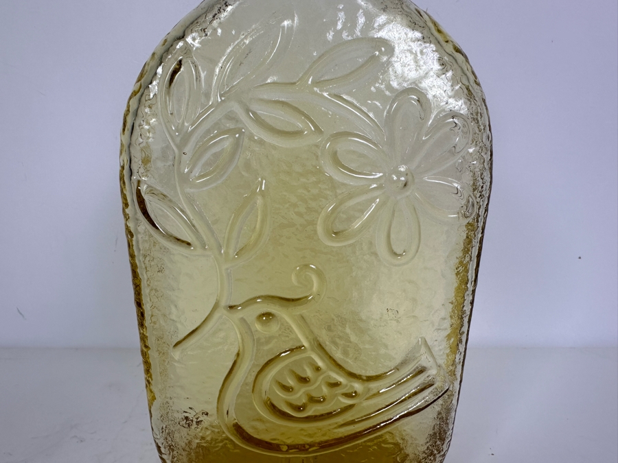 Handmade Wayne Husted For Stelvia Italy Design Bird Of Peace Decanter Bottle Amber 10.5'H [Photo 4]