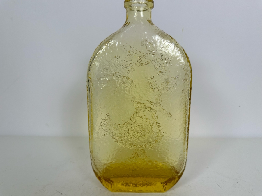 Handmade Wayne Husted For Stelvia Italy Design Bird Of Peace Decanter Bottle Amber 10.5'H [Photo 5]