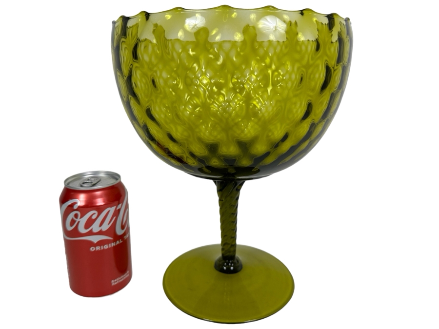Vintage Mid-Century Green Footed Brandy Snifter Vase 10.5'H [Photo 1]