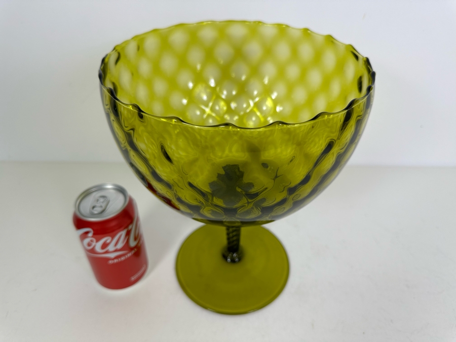 Vintage Mid-Century Green Footed Brandy Snifter Vase 10.5'H [Photo 3]
