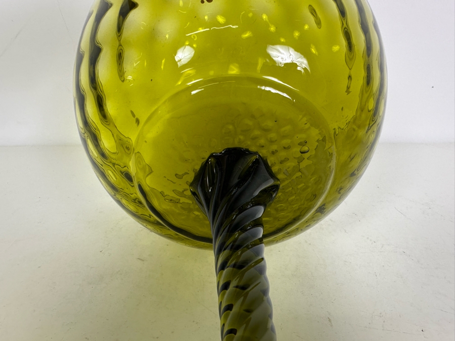 Vintage Mid-Century Green Footed Brandy Snifter Vase 10.5'H [Photo 7]