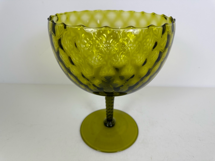 Vintage Mid-Century Green Footed Brandy Snifter Vase 10.5'H [Photo 5]
