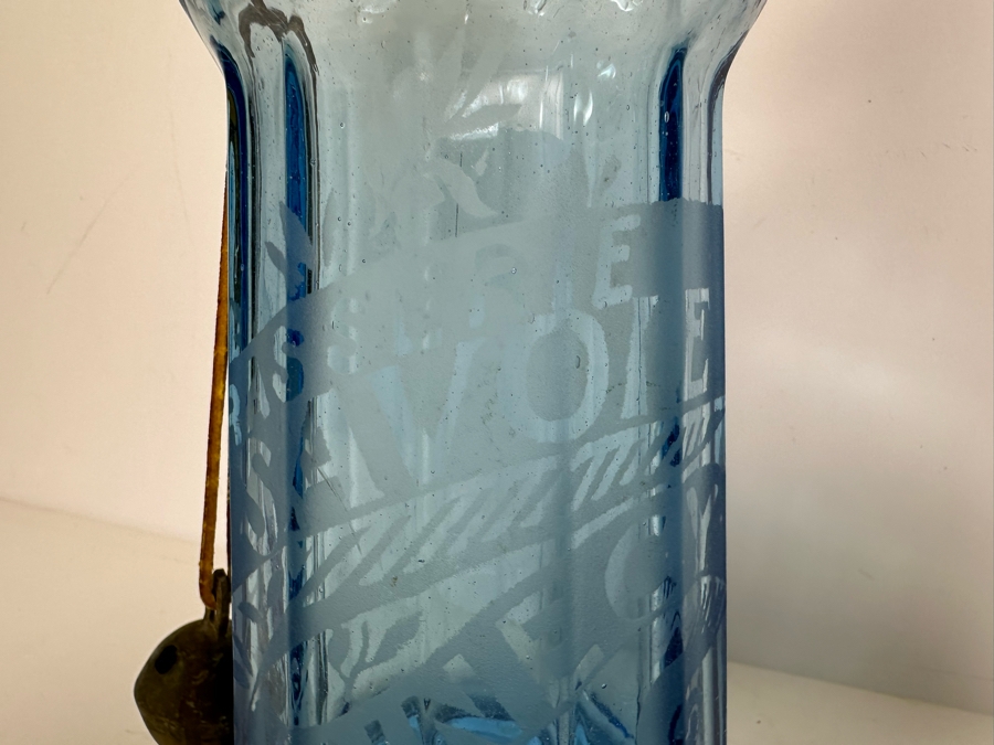 Antique Blue Glass J. Guyot Paris France Seltzer Bottle 12'H [Photo 3]
