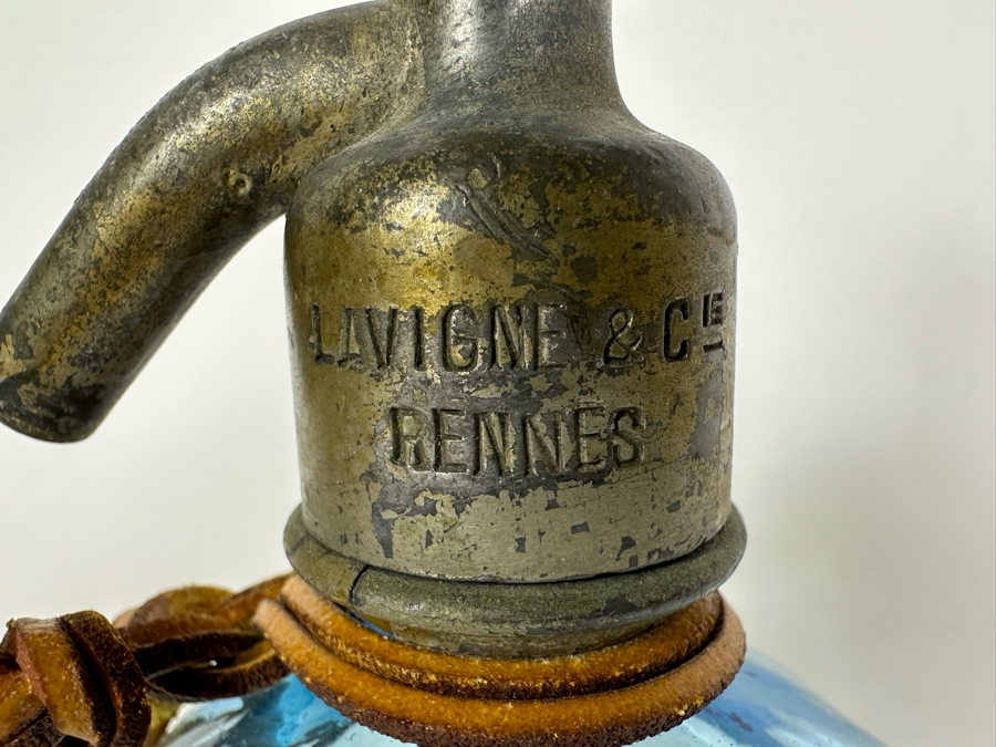 Antique Blue Glass J. Guyot Paris France Seltzer Bottle 12'H [Photo 5]