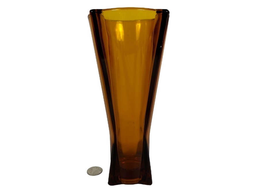 Vintage Anchor Hocking Amber Rocket Vase 9'H [Photo 1]
