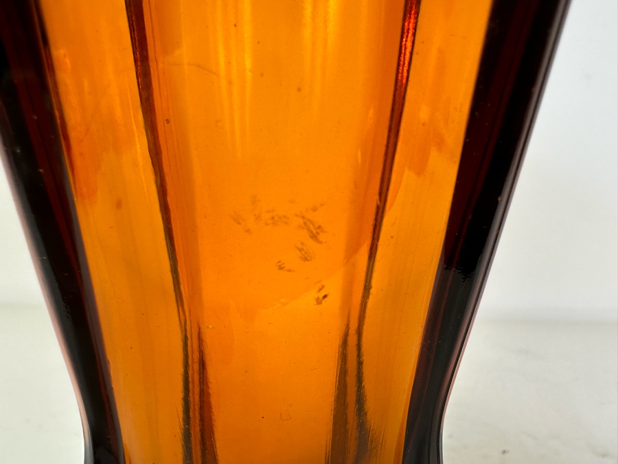 Vintage Anchor Hocking Amber Rocket Vase 9'H [Photo 3]