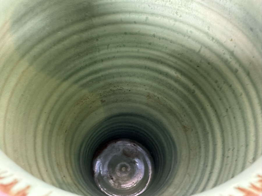 Vintage Signed Green Art Pottery Vase 14'H [Photo 3]