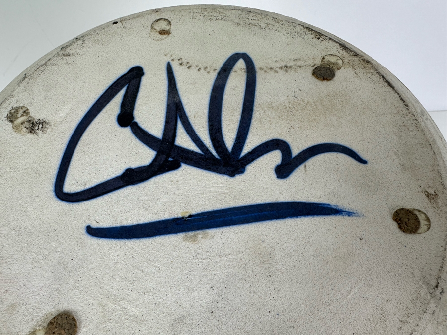 Vintage Signed Green Art Pottery Vase 14'H [Photo 6]