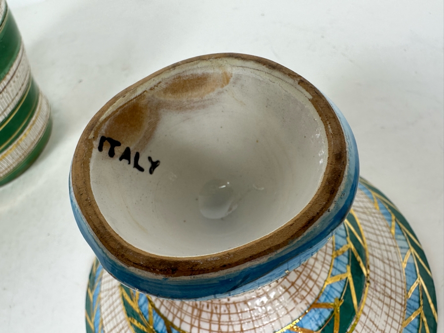 Vintage Mid-Century Modern Italian Ceramic Pot And Footed Bowl 4'H [Photo 6]