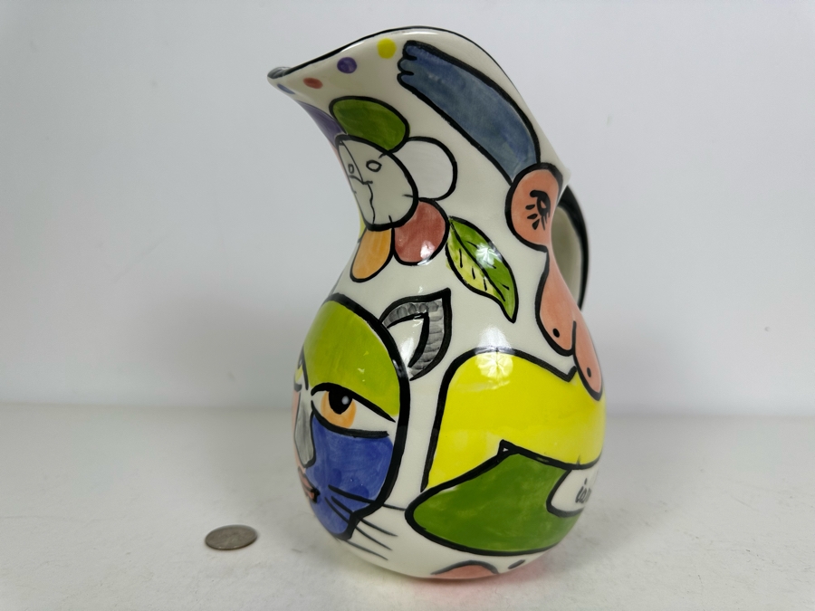 Iarca Hand Painted Pottery Pitcher 8.5' Retails $139 [Photo 3]