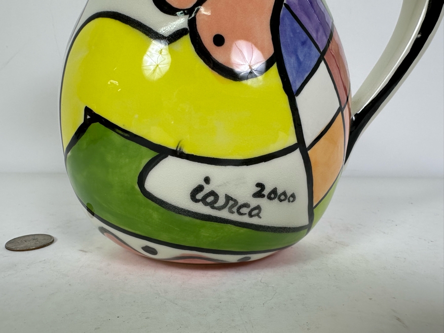 Iarca Hand Painted Pottery Pitcher 8.5' Retails $139 [Photo 5]