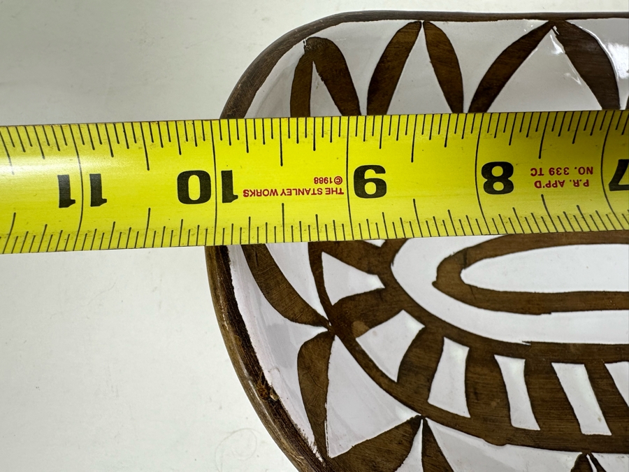 Vintage MCM Ugo Zaccagnini Italian Hand Painted Ceramic Oval Bowl 10'W X 7'D X 3'H [Photo 9]