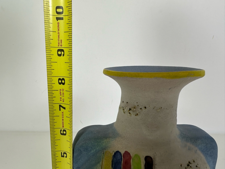 Vintage MCM Gli Etruschi Artist Signed Hand Painted Italian Ceramic Vase 6'W X 8.5'H [Photo 9]