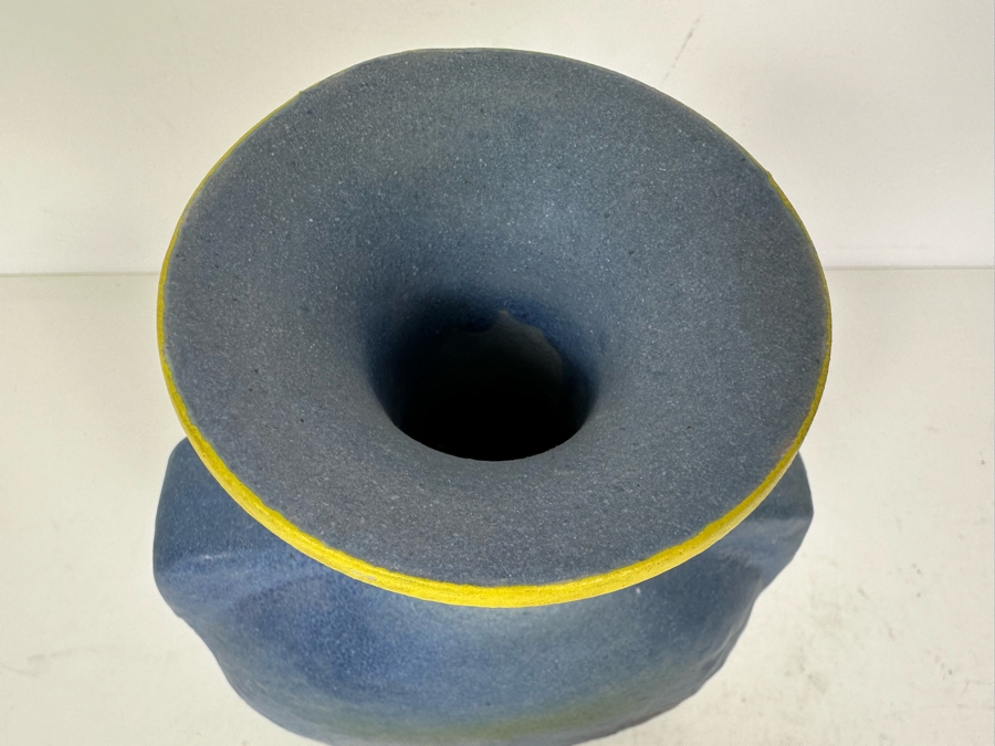 Vintage MCM Gli Etruschi Artist Signed Hand Painted Italian Ceramic Vase 6'W X 8.5'H [Photo 5]