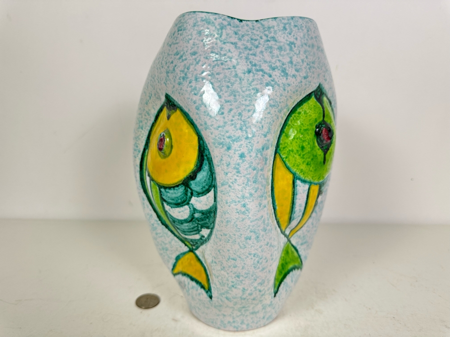 Aldo Londi Artist Signed Mid-Century Modern Bitossi Italian Ceramic Pottery Vase Handmade Personally By Aldo Londi 10.5'H [Photo 6]