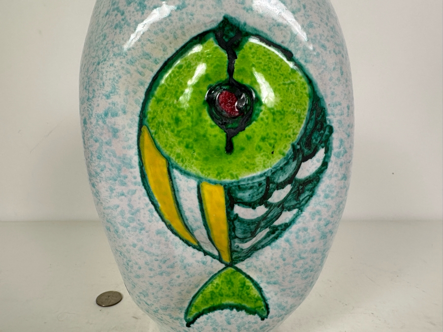 Aldo Londi Artist Signed Mid-Century Modern Bitossi Italian Ceramic Pottery Vase Handmade Personally By Aldo Londi 10.5'H [Photo 16]