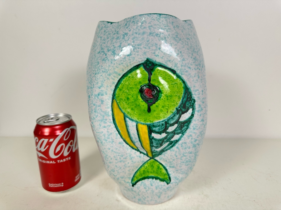 Aldo Londi Artist Signed Mid-Century Modern Bitossi Italian Ceramic Pottery Vase Handmade Personally By Aldo Londi 10.5'H [Photo 4]