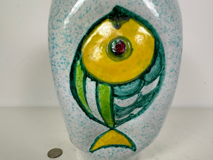 Aldo Londi Artist Signed Mid-Century Modern Bitossi Italian Ceramic Pottery Vase Handmade Personally By Aldo Londi 10.5'H [Photo 7]