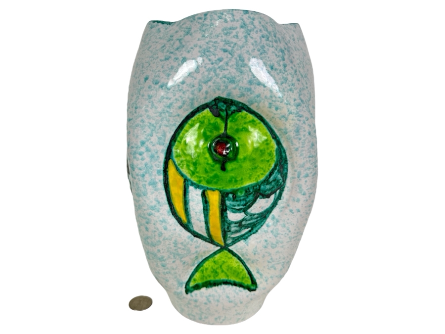 Aldo Londi Artist Signed Mid-Century Modern Bitossi Italian Ceramic Pottery Vase Handmade Personally By Aldo Londi 10.5'H [Photo 3]