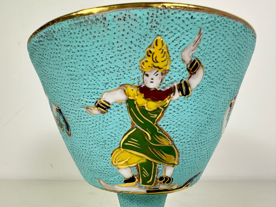 Mid-Century Modern Italian Footed Compote Bowl Vase 7'W X 7'H [Photo 3]