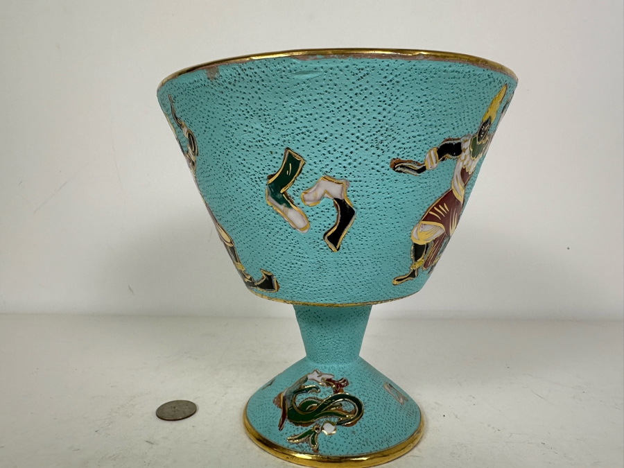 Mid-Century Modern Italian Footed Compote Bowl Vase 7'W X 7'H [Photo 7]