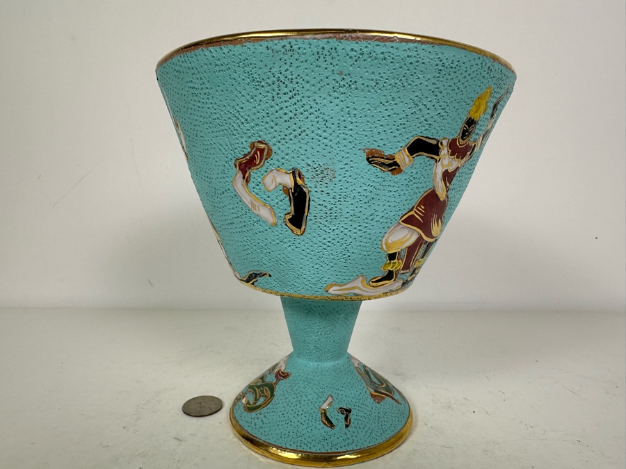 Mid-Century Modern Italian Footed Compote Bowl Vase 7'W X 7'H [Photo 5]