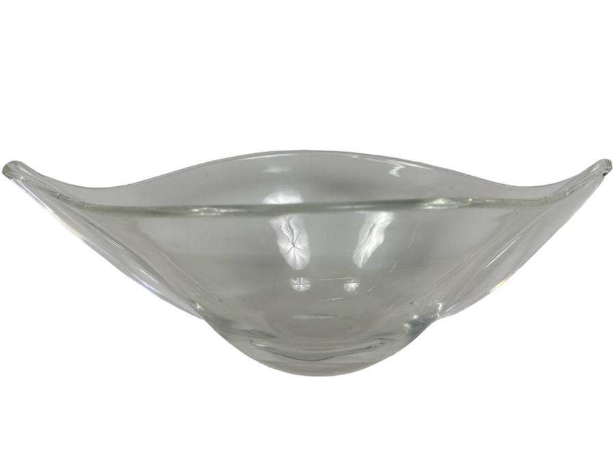Signed Stueben Glass Centerpiece Bowl 12'W X 6.5'D X 4.5'H [Photo 1]