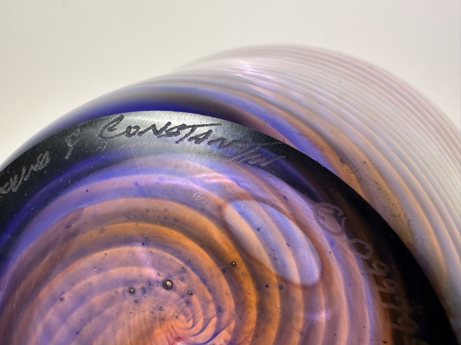 Young & Constantin Swirl Art Glass Vase 8.5'W X 10'H [Photo 13]