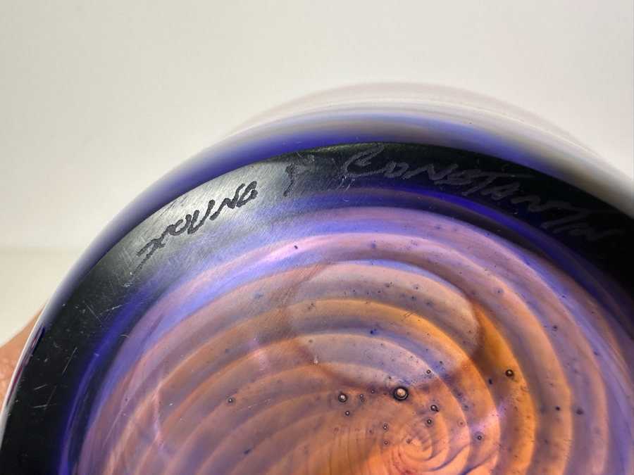 Young & Constantin Swirl Art Glass Vase 8.5'W X 10'H [Photo 12]