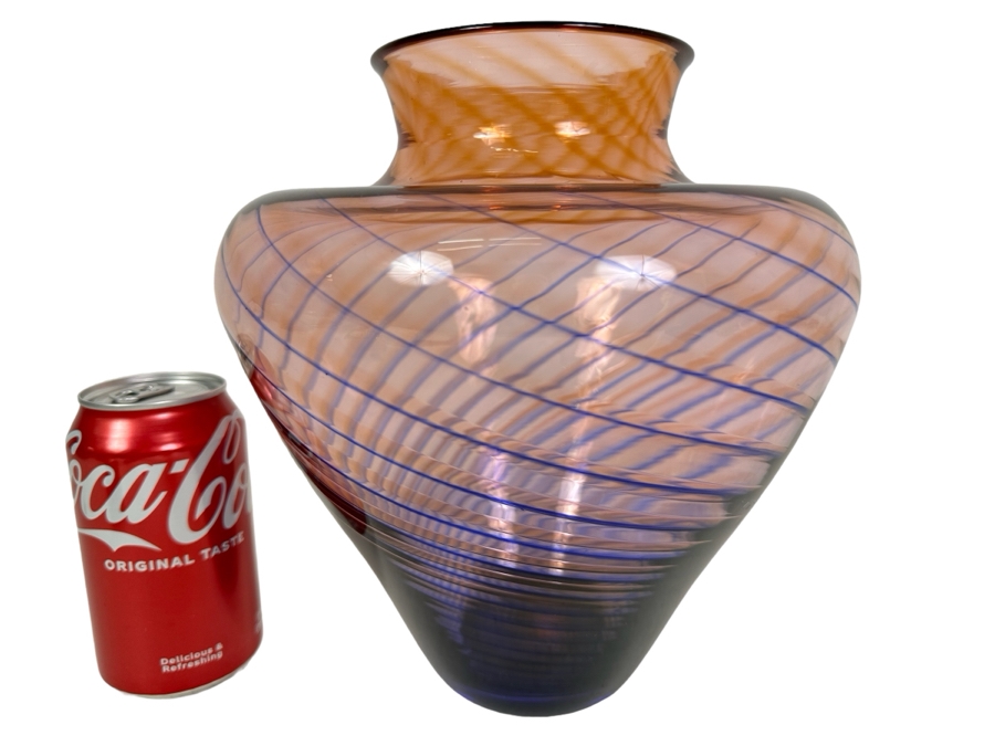 Young & Constantin Swirl Art Glass Vase 8.5'W X 10'H [Photo 1]