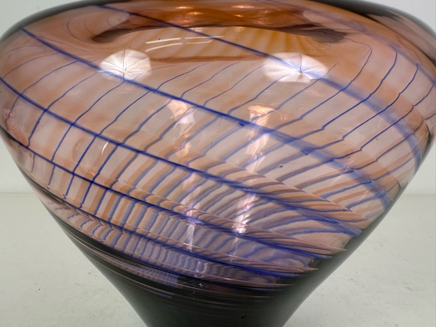 Young & Constantin Swirl Art Glass Vase 8.5'W X 10'H [Photo 18]