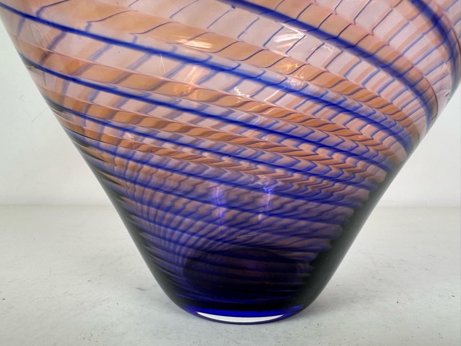 Young & Constantin Swirl Art Glass Vase 8.5'W X 10'H [Photo 4]