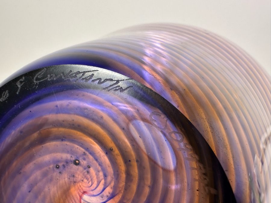 Young & Constantin Swirl Art Glass Vase 8.5'W X 10'H [Photo 14]