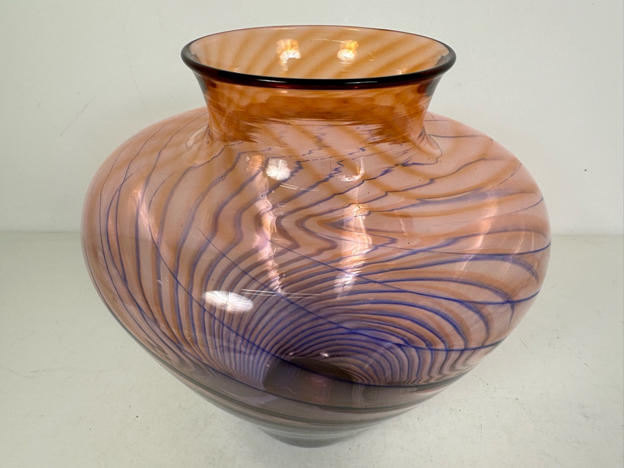 Young & Constantin Swirl Art Glass Vase 8.5'W X 10'H [Photo 5]