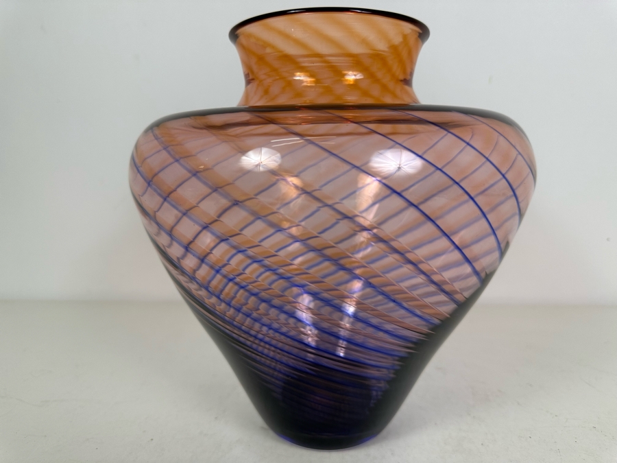 Young & Constantin Swirl Art Glass Vase 8.5'W X 10'H [Photo 9]