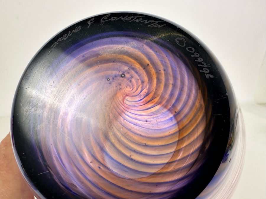 Young & Constantin Swirl Art Glass Vase 8.5'W X 10'H [Photo 11]