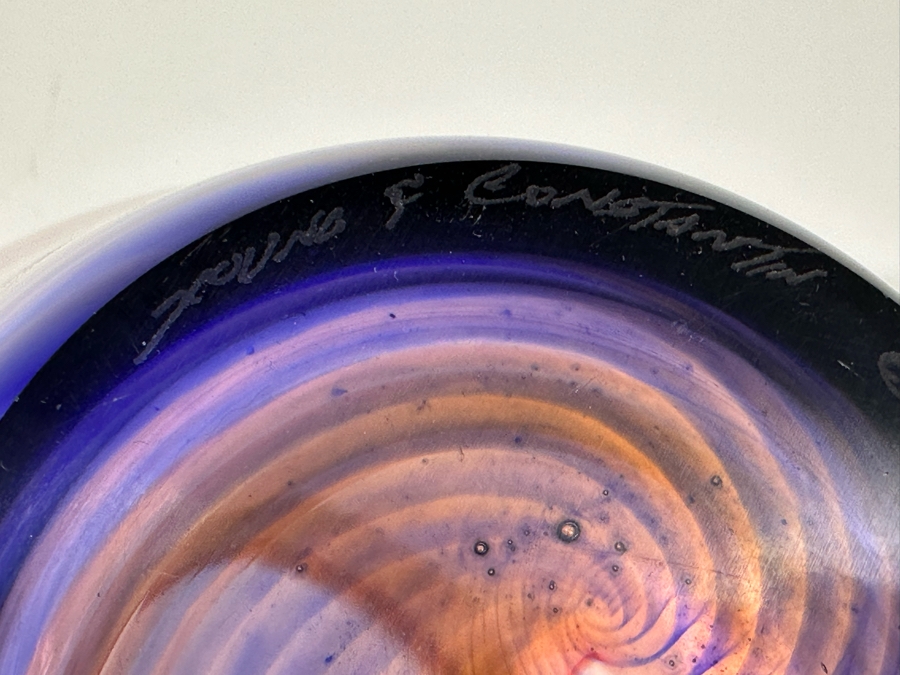 Young & Constantin Swirl Art Glass Vase 8.5'W X 10'H [Photo 17]