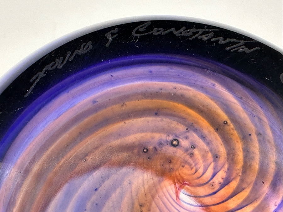 Young & Constantin Swirl Art Glass Vase 8.5'W X 10'H [Photo 16]