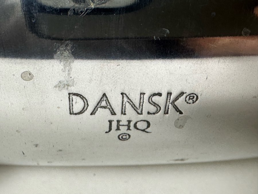 Neil Cohen For Nambe Globe Bud Vase 7'W (L), Nambe Bowl 530 7.5'W (R) And Dansk JHQ Metal Divided Serving Dish 14'W [Photo 7]