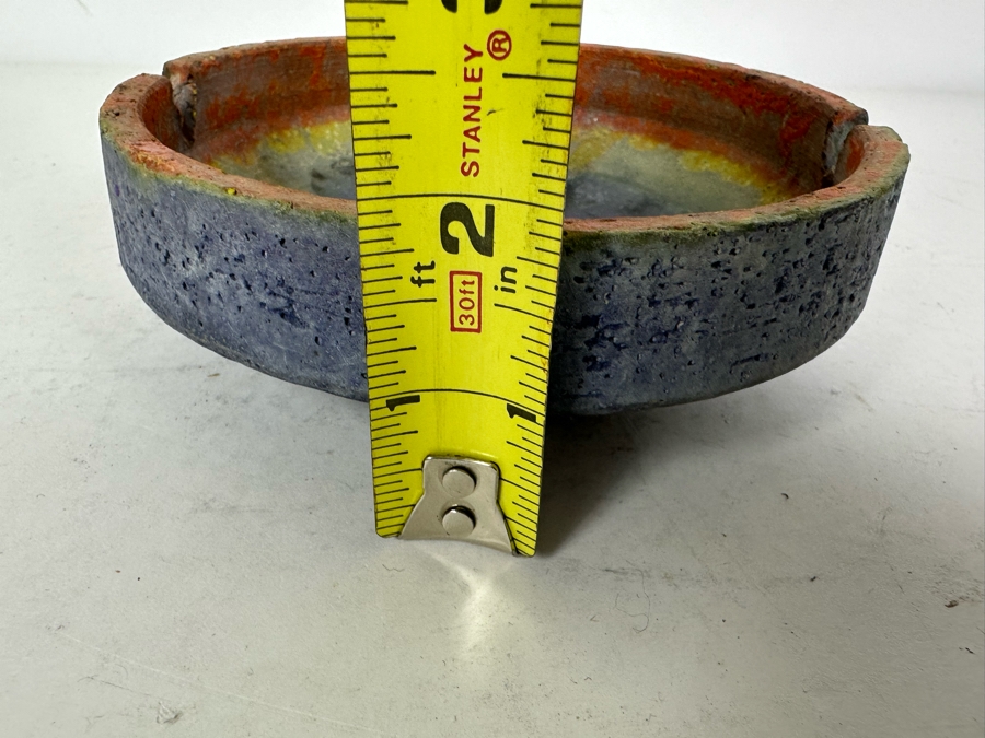 Vintage MCM Italian Signed Fantoni Raymor Pottery Ceramic Ashtray 6'W X 2'H [Photo 11]