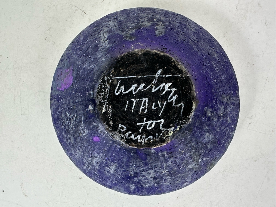 Vintage MCM Italian Signed Fantoni Raymor Pottery Ceramic Ashtray 6'W X 2'H [Photo 8]