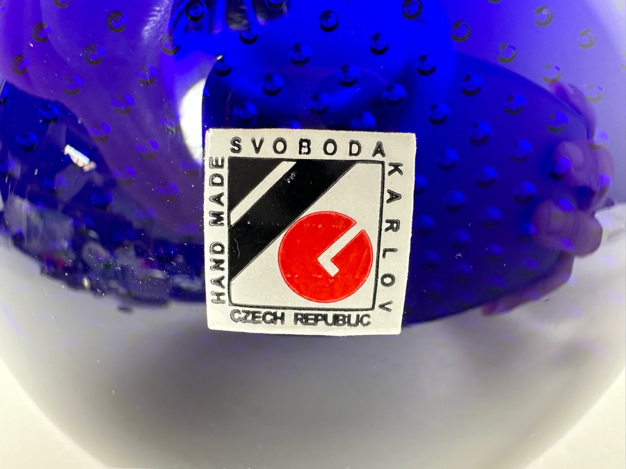 Handmade Jaroslav Svoboda Karlov Paperweight Czech Republic 4'H Retails $140 [Photo 8]
