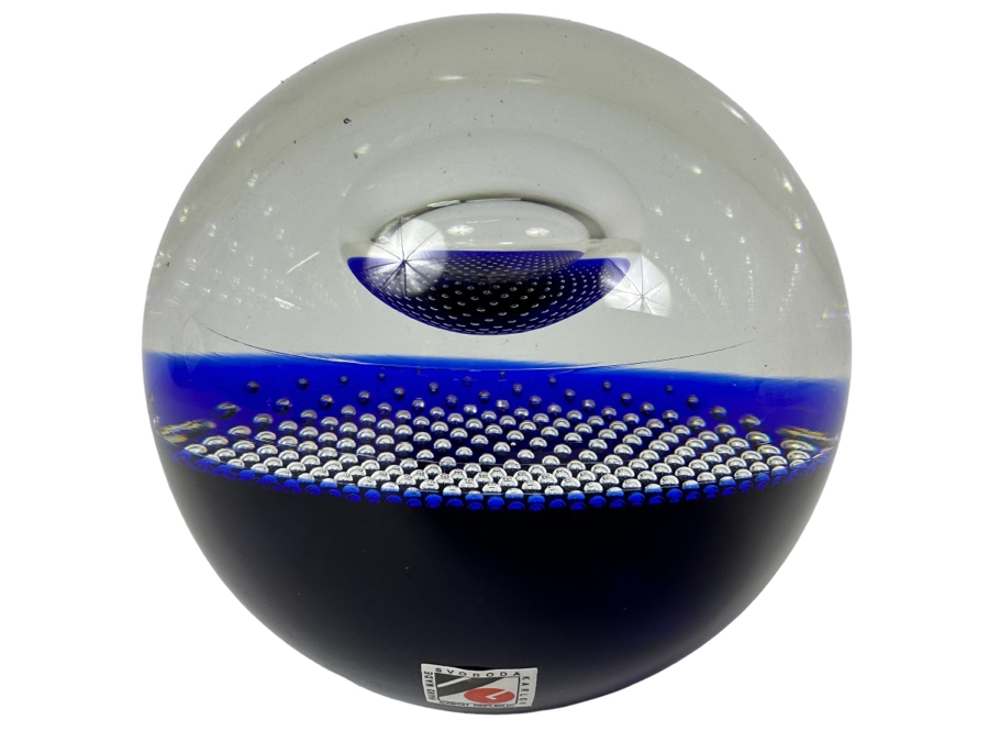 Handmade Jaroslav Svoboda Karlov Paperweight Czech Republic 4'H Retails $140