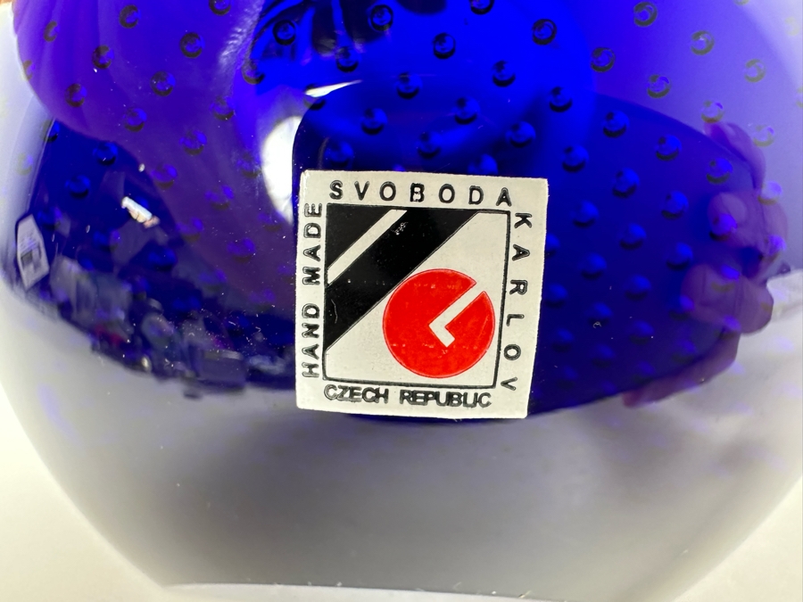 Handmade Jaroslav Svoboda Karlov Paperweight Czech Republic 4'H Retails $140 [Photo 9]