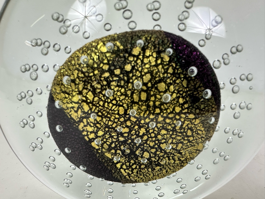 Artist Signed Art Glass Sculpture Paperweight 5.5'W X 5'H [Photo 4]