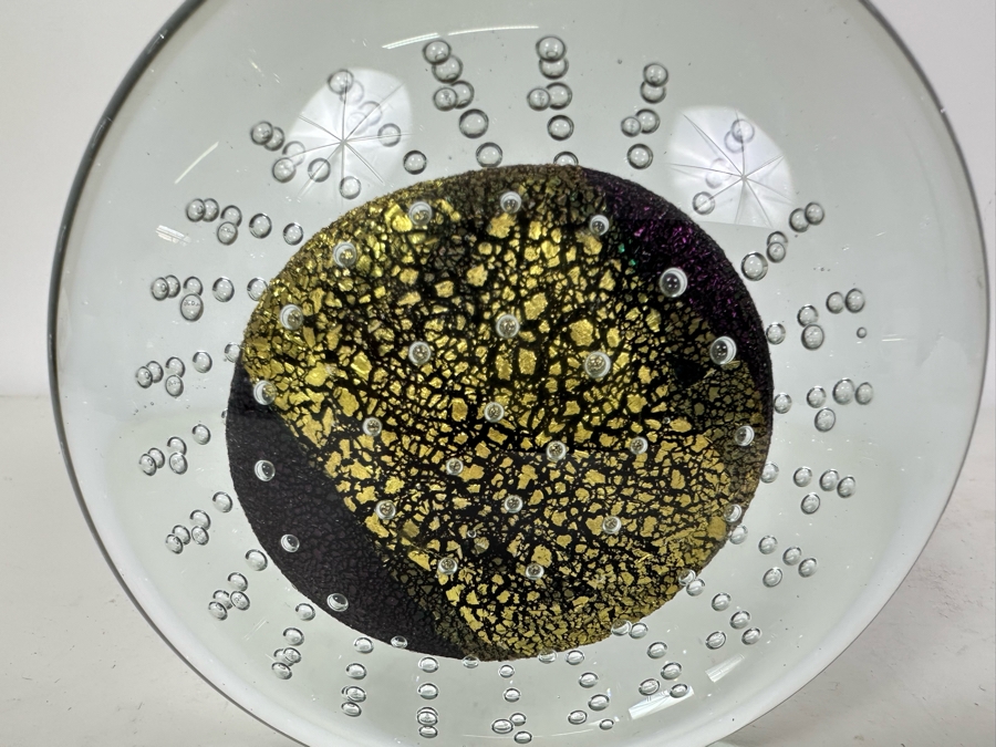 Artist Signed Art Glass Sculpture Paperweight 5.5'W X 5'H [Photo 3]