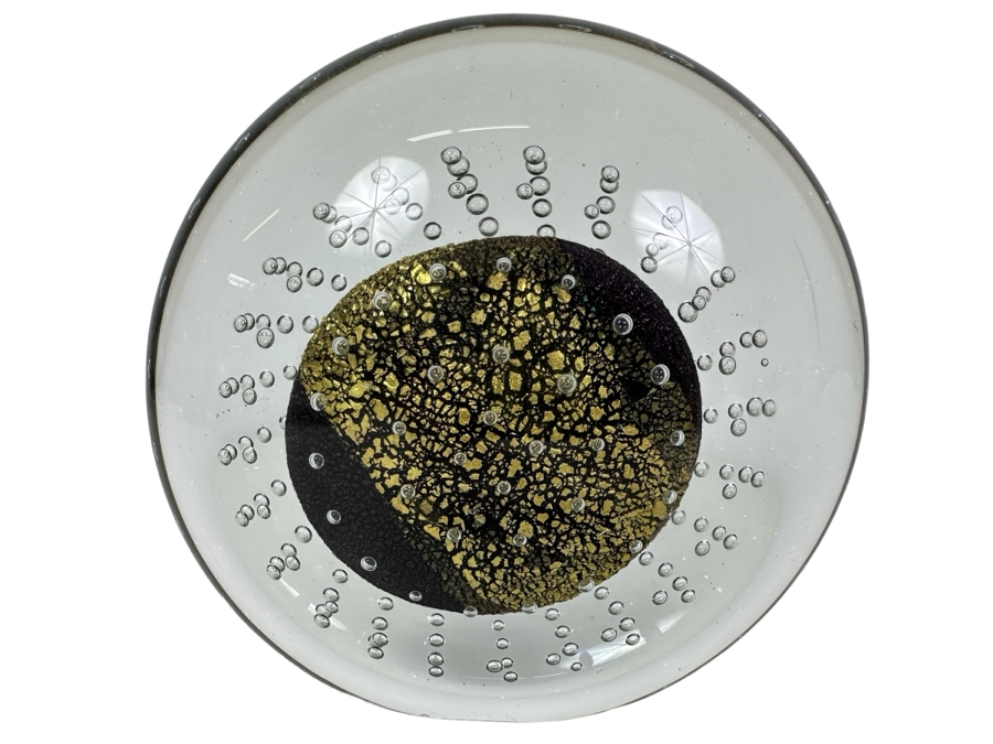 Artist Signed Art Glass Sculpture Paperweight 5.5'W X 5'H