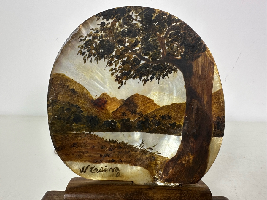 Carved Shell / Painted Shell On Reverse Box With Hidden Compartments 6'W X 7'H [Photo 4]