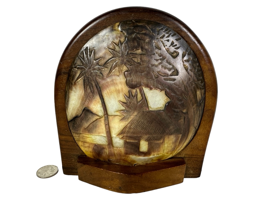 Carved Shell / Painted Shell On Reverse Box With Hidden Compartments 6'W X 7'H